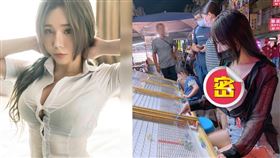 「泥泥學姐」以一身火爆辣裝造型逛高雄六合夜市。（圖／翻攝自泥泥學姐IG）