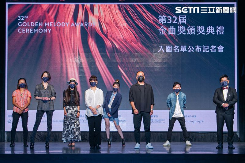 第32屆金曲獎搶先公佈入圍名單，楊乃文、蘇明淵、米莎、戴曉君和CNCS擔任揭曉嘉賓擔任揭獎嘉賓。（圖／記者楊澍攝影）