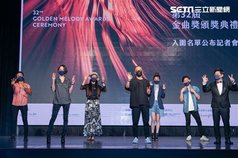 第32屆金曲獎搶先公佈入圍名單，楊乃文、蘇明淵、米莎、戴曉君和CNCS擔任揭曉嘉賓擔任揭獎嘉賓。（圖／記者楊澍攝影）