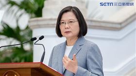 蔡英文發表敞廳談話。（圖／總統府提供）