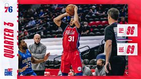 ▲柯瑞弟（Seth Curry）攻下20分，76人拿下東區頭號種子。（圖／翻攝自76人推特）