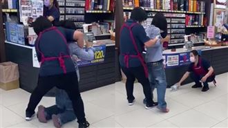 口罩不戴好硬闖　大媽遭2店員壓制