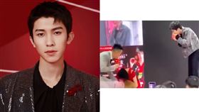 看見工作人員慘摔，林墨並未上前幫忙，遭網怒批。（圖／翻攝自微博）