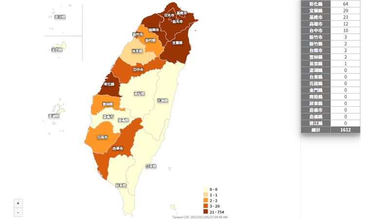 最新確診地圖曝光　本島淨土剩5縣市