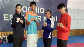 跆拳道國手羅嘉翎、劉威廷、蘇柏亞、黃鈺仁。（圖／體育署提供）