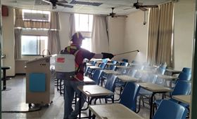 朝陽科大消毒 翻攝畫面