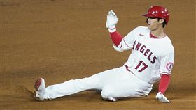 大谷翔平跑出長打。（圖／美聯社／達志影像）