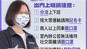 上班族,防疫,指引,蔡英文,新冠肺炎。(圖/翻攝自蔡英文臉書)