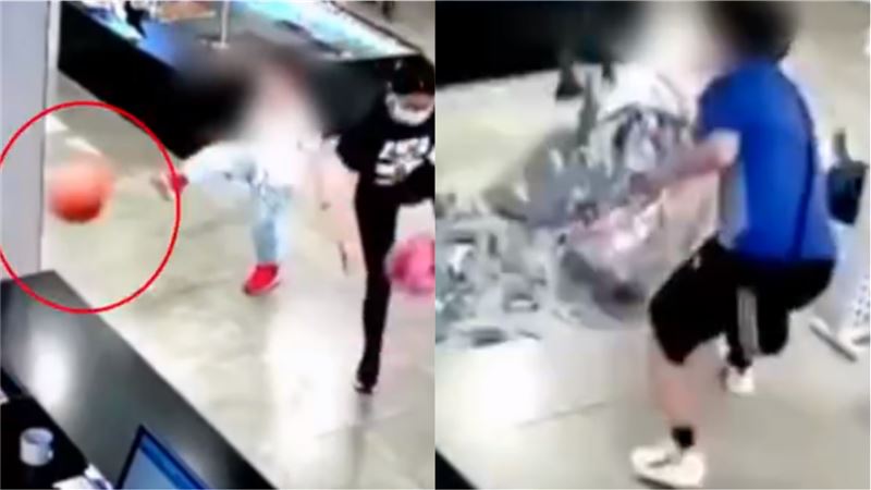 屁孩拿球砸鏡子　下秒鏡子砸頭急送醫