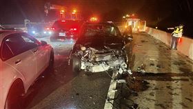 國道三號北二高連環車禍　翻攝畫面