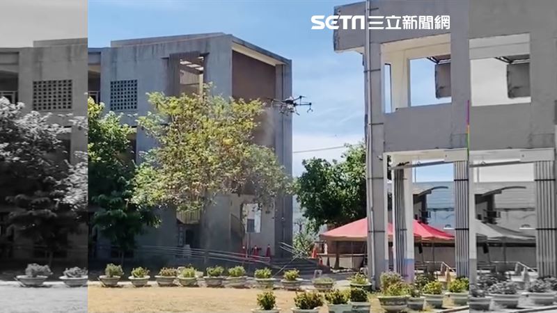 超威！台中市首創無人機消毒對抗病毒
