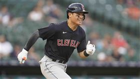 ▲張育成跑出大聯盟生涯首盜。（圖／美聯社／達志影像）