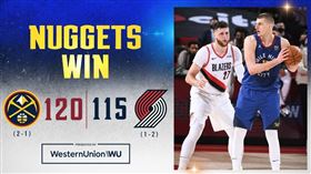 ▲金塊單場20顆三分球擊敗拓荒者。（圖／翻攝自金塊推特）