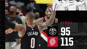 ▲里拉德（Damian Lillard）打鐵僅得10分。（圖／翻攝自拓荒者推特）