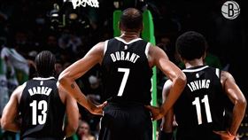 ▲「3巨頭」得104分，籃網聽牌。（圖／翻攝自籃網推特）