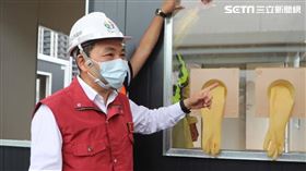 侯友宜視察「疫苗接種站施工情形」（圖／新北市府提供）