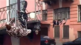 俄羅斯,戰鬥民族,夫妻,爭吵,摔落,陽台