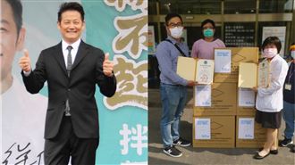 徐乃麟送暖挺醫護　捐1千個防護面罩