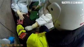 聯合醫院仁愛院區確診者砸破玻璃 翻攝畫面