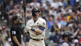 ▲葉立奇（Christian Yelich）本季首度在主場開轟。（圖／美聯社／達志影像）