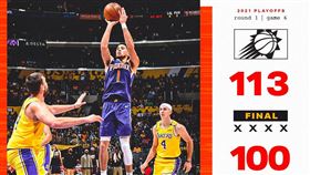 ▲布克（Devin Booker）攻下47分，太陽擊敗湖人晉級。（圖／翻攝自太陽推特）