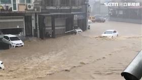 基隆路淹水 翻攝畫面