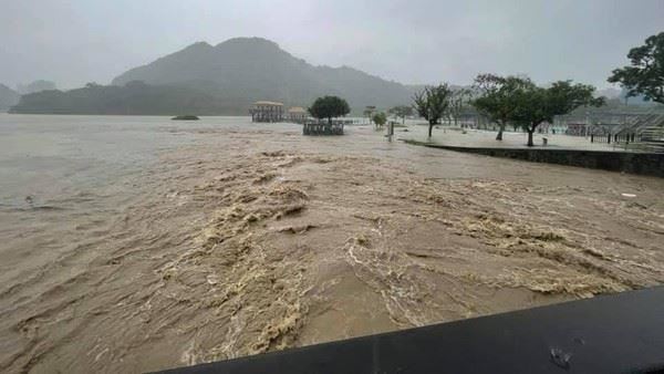 雨彈狂炸雙北！大湖公園池水快滿出來