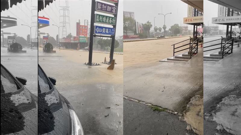 周末大雨下不停！南投竹山淹水半輪高