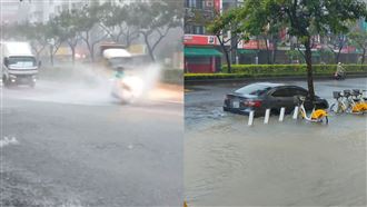 淹到只剩快車道！高雄鳳山雨彈狂炸