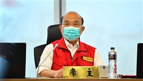 行政院長蘇貞昌6日上午至經濟部水利署視察水情。（圖／行政院提供)
