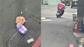 防疫,外送,熊貓,餐點,馬路（圖／翻攝爆料公社） 