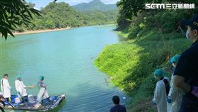 新北市新店區北勢溪發現一具僅有下半身的浮屍。（圖／翻攝畫面）