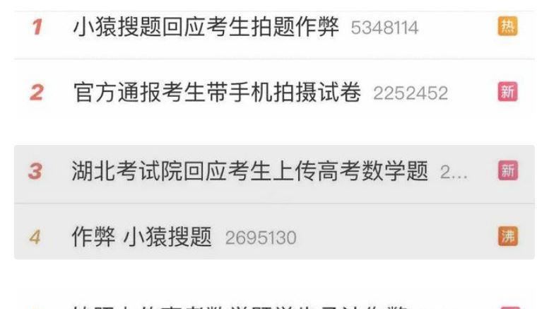 高考試題洩漏拍照上傳　登熱搜前4名