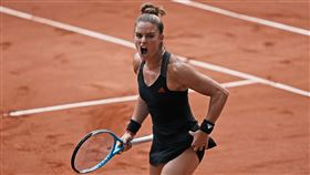 ▲希臘女網好手莎卡瑞（Maria Sakkari）生涯首度打進大滿貫賽4強。（圖／美聯社／達志影像）