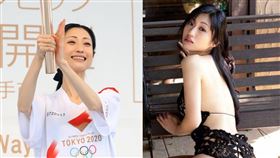 壇蜜傳遞聖火時被拍到骨瘦如柴。（圖／翻攝自東京2020聖火リレー推特）