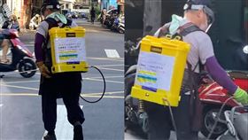 鄰長每天清晨６點位大街小巷噴灑消毒水。（圖／翻攝自愛新莊我是新莊人）