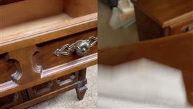 瓦倫西亞發現剛買的床頭櫃抽屜中，竟有一張寫著自己老家電話號碼和母親手機號碼的紙條。（圖／翻攝自瓦倫西亞抖音）