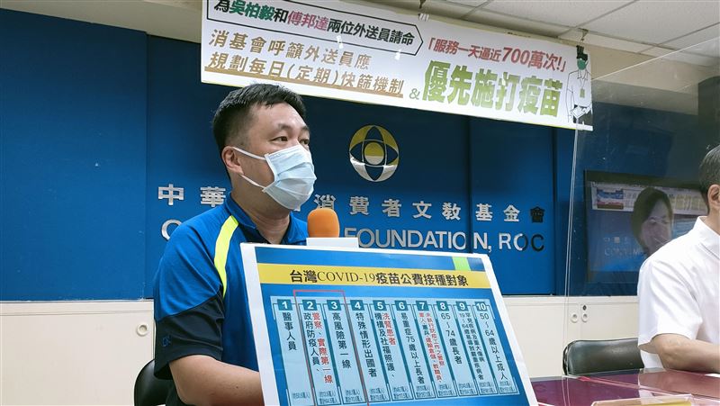 消基會：外送員施打疫苗順位應提前