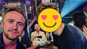  哈利波特跩哥馬份一家 圖翻攝自IG湯姆費頓