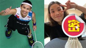 戴資穎開心在「超狂立蛋」前定格自拍。（圖／翻攝自tai_tzuying IG）