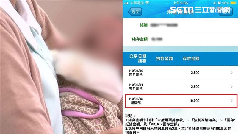 0～2歲家長快刷簿子　1萬元入帳了