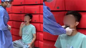 PCR採檢嘴巴張太大！男下巴脫臼「口水直流」自己也傻眼　圖／翻攝自梨視頻