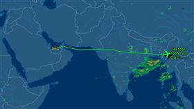 不避中國領空！華航載24萬劑莫德納直衝　估3點提前抵台（圖／翻攝Flight Aware）