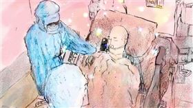 搶救生命的同時，陪伴見不到面的家屬與重病病人，引導雙方道歉、道謝、道愛、道別，也是這波疫情裡，前線人員的照護課題（圖／翻攝自台北慈濟醫院粉專）
