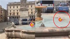 羅馬,裸女,噴水池,戲水,遊客,裸泳