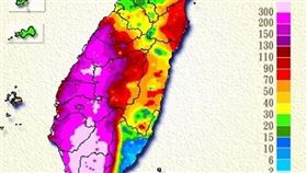 全台近5日累積雨量圖（圖／翻攝自鄭明典臉書）