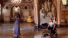 義大利一位真正的貴族後代、19歲女孩盧朵薇卡（Ludovica Sannazzaro）分享在自家古堡隔離的生活爆紅。翻攝自TikTok