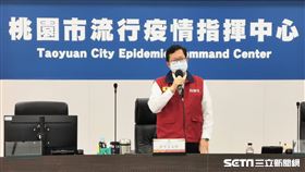桃園市長鄧文燦前往國軍桃園總醫院召開防疫會議。（圖／市府提供）