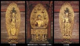 ▲藥師佛帶領日光菩薩，月光菩薩在西方淨土幫助眾生。（圖／翻攝自每日頭條）