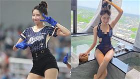 啦啦隊,樂天,桃猿,筠熹,隱乳女神。（圖／記者劉彥池攝影、翻攝自筠熹IG)